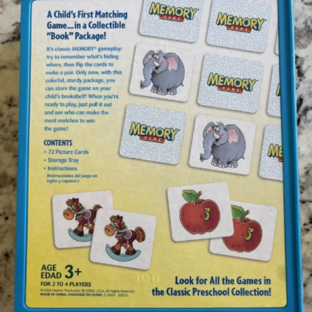 Rare Milton Bradley Memory Game Classic Preschool Collection Bookshelf Ed. 2006